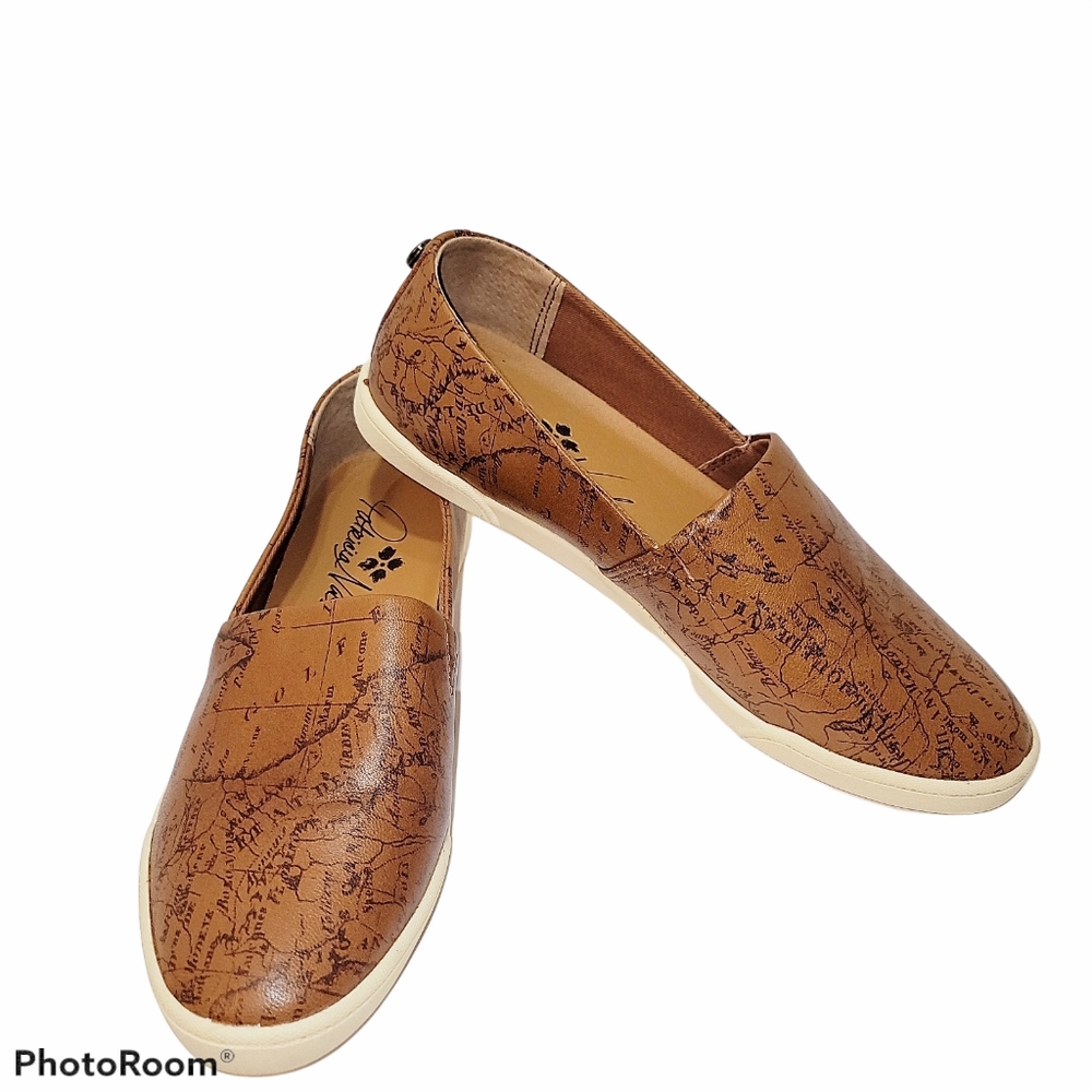 Patricia Nash Lola Signature Map Print Slip Ons